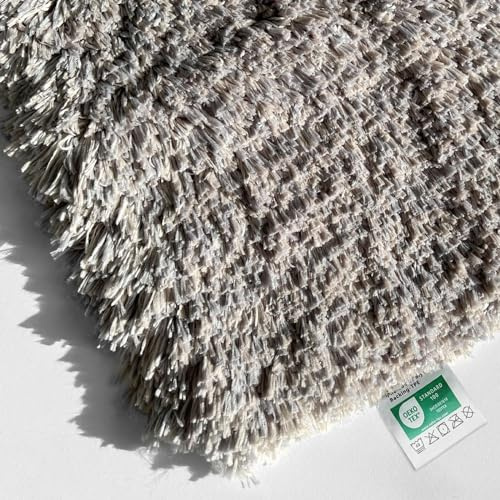 KARAT Badematte weicher, Flauschiger Badezimmerteppich in Shaggy Optik, Badvorleger rutschfest waschbar | Duschvorleger, Teppich Fußmatte für Badezimmer, Dusche, (Braun, 60 x 90 cm)