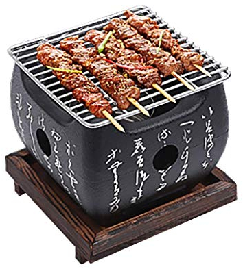 Umiup Parrilla para Barbacoa, Barbacoa de carbón, Horno de aleación de Aluminio, Ranura de Carbono Independiente, Interior y Exterior, 2 tamaños (tamaño: 11,5 cm13 cm)
