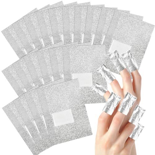 OctBird 500PCS of Tin Foil with Cotton for Nail Removal Nail Wraps Remover Gel Nail Soak off Foils Nail Foils for Gel Nail Removal