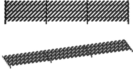1:76 OO Gauge Railway Train Station Industrial Fencing Scenery Miniature Modelling Panel Pack UK Model Railway - Black
