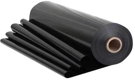 2 m x 4 m Bâche en polyéthylène noir robuste, 800 g d'épaisseur, feuilles de couverture en polyéthylène pour jardin, idéales pour l'isolation et la protection contre les gravats de construction