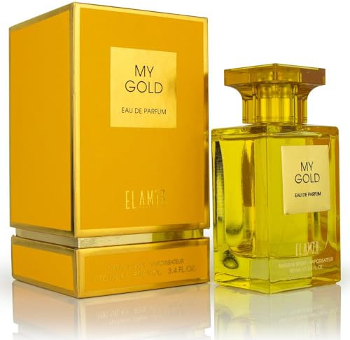 MY GOLD Eau de Parfum - El Amir - 100ml - Parfum Unisexe Longue Durée - Fabriqué à Dubaï - Notes de Rose de Damas, Pamplemousse, Musc, Chèvrefeuille, Vanille, Ambre