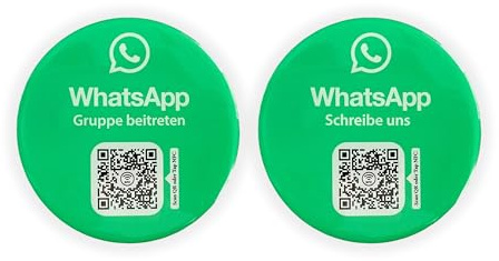 WhatsApp Aufkleber für Unternehmen, Firmen, Vereine, Fans | mit QR-Code und NFC | outdoortauglich und langlebig | hochwertige 3D Doming Optik (1)