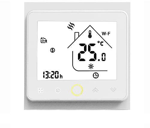 Funien Thermostat,Wi-Fi Smart Thermostat Temperature Controller APP Control 5A Compatible with Home Water/Gas Boiler Thermostats for Home - White