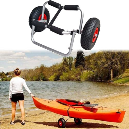 Chariot Pliable pour Canoë, Chariot De Kayak, Remorque Légère Et Portable, Roues De Transport pour Chariot à Main pour Transporter des Kayaks, Canoës, Planches à Pagaie, Flotteurs Et Bateaux