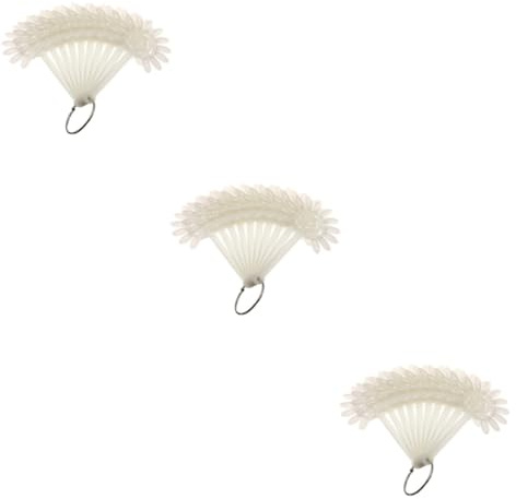 DRESSOOS 3piezas De Práctica Para Uñas Acrílicas De Tips Forma De Rueda Para Exhibición y Diseño De Esmalte Color Blanco Palitos Tips Para Principiantes y Profesional