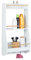 Relaxdays Estantería de Pared, 75x38,5x17,5 cm, 6 Ganchos, Mueble Flotante, Baño y Cocina, MDF y Bambú, Blanco/Natural, Tablero de Fibras, Metal