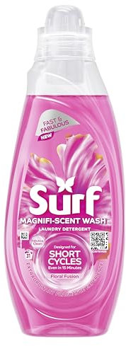 Surf Magnifi-Scent Wash Floral Fusion Laundry Liquid Washing Detergent For Short Cycles Fast and Fabulous Fragrance 837 ml (31 Washes)