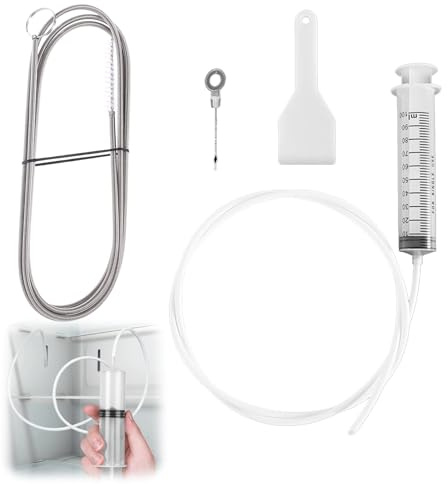 KüHlschrank Reinigungsset ReinigungsbüRste Cleaner,KüHlschrank Abfluss Reinigung Abflussreiniger Cleaning, KüHlschrankreinigungsset AbflussbüRste Drain,KüHlschrank Reiniger (1m Abflussbürste)