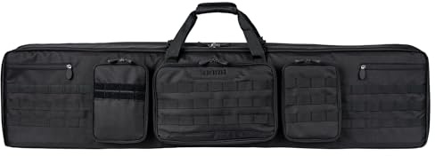 DÖRR Doppel-Gewehrtasche ProTac 129x30x12cm, für 2 Langwaffen mit montiertem Schalldämpfer, Gewehrrucksack, Abschließbar, Waffentasche, Airsofttasche, Waffenfutteral, Jagd & Schießsport, Waffenkoffer