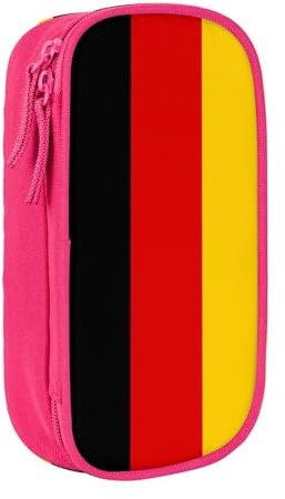 Lootpe Federmäppchen mit deutscher Flagge, Aufbewahrungstasche, großes Fassungsvermögen, tragbare Büro-Stifttasche mit Reißverschluss