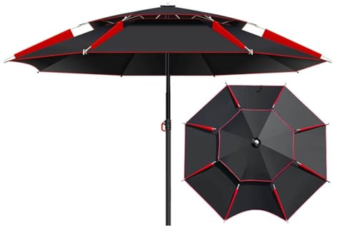 Ombrello portatile impermeabile da patio, 8 stecche robuste, ideale per giardino, cortile, piscina e pesca, leggero ombrellone da tavolo per esterni per una facile installazione