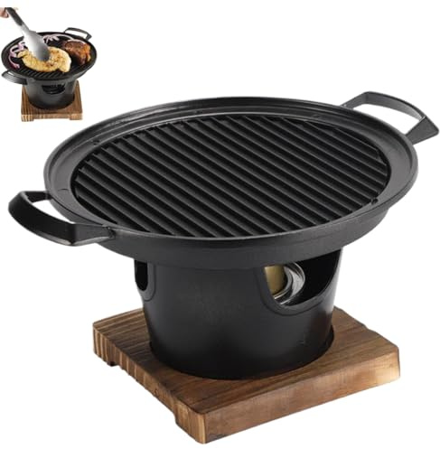 SHALONYOU Korean BBQ Grill, Smokeless Non-Stick Tabletop Charcoal Grill, Easy to Assemble Portable BBQ for Home, Picnics, Camping and Outdoor Gatherings, Charcoal, Korean