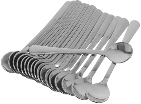 jojofuny 20 Cucharitas Mini de Café Espresso de Acero Inoxidable 304 Cucharas para Remover y Medir 75 CM Plateadas Utensilios Multiusos para Cocina Postres y Bebidas