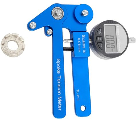 LLHCF Tester di tensione per raggi portatile, ergonomico, strumento di tensione per ruote di bicicletta, con vari tipi di biciclette e strumento di regolazione per mountain bike