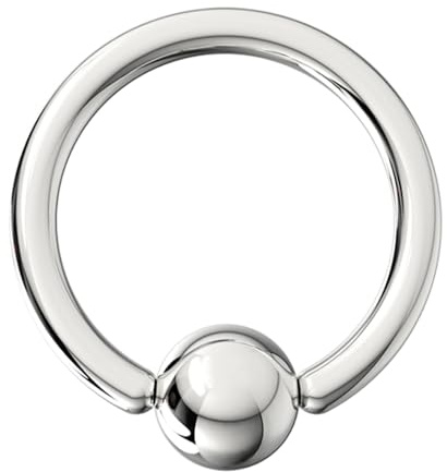 AZARIO LONDON G23 Grade Titanium 16 Gauge - 8mm Diameter Captive Bead Ring with 3mm Ball - Nose Ring - Septum Ring - Lip Ring - Belly Piercing Jewellery