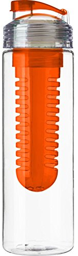 R+M Style Bouteille d'eau 650 ml Gourde avec fruits utilisation Bouteille avec insert Fruit Orange