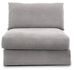 CAVADORE sofá Módulo Fiona Asiento Element con Respaldo/XXL de sillón con respaldo/94 x 90 x 112/tejido Gris Claro