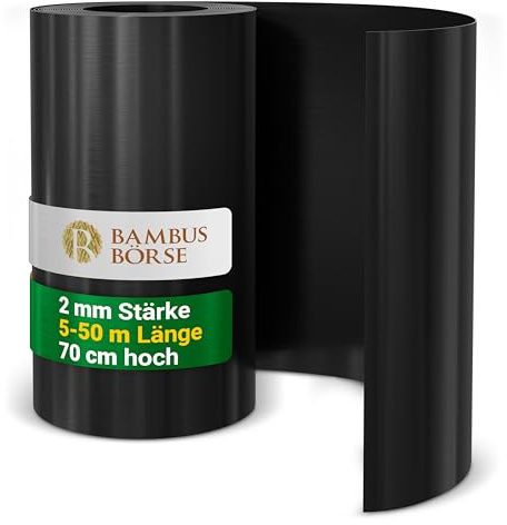 Bambusbörse Wurzelsperre - Rhizomsperre 70cm hoch 2mm Stärke 10m Länge - individuell formbar - aus hochwertigem HDPE | Rhizomsperre Bambus | Wurzelsperre Bambus