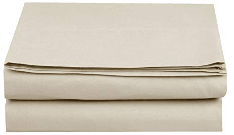 Elegant Comfort Premium Hotel Quality 1-Piece Flat Sheet, Luxury and Softest 1500 Premium Hotel Quality Microfiber Bedding Flat Sheet, Wrinkle-Free, Stain-Resistant, Full, Cream