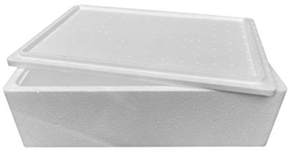 Thermobox, Styroporbox / Eisbox für Essen, Getränke & temperaturempfindliche Ware, Isolierbox aus Styropor mit Deckel, Maße: verschiedene, Volumen: bis 60,9 Liter