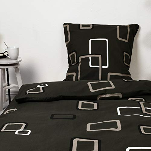 Beautissu Bettwäsche 135x200 Baumwolle 4teilig – 100% Baumwoll Bettwäsche-Sets 135x200 mit Reißverschluss – Ganzjahresbettwäsche Set 2X Bettdecken Bezug & 2X Kissenbezug 80x80 cm – Noa