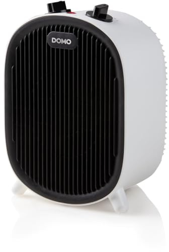 DOMO DO7325F Elektrische Heizlüfter - Mit Ventilatorfunktion - 2 Temperatureinstellungen und 1 Ventilatoreinstellung - 2000 W - Weiß/Schwarz