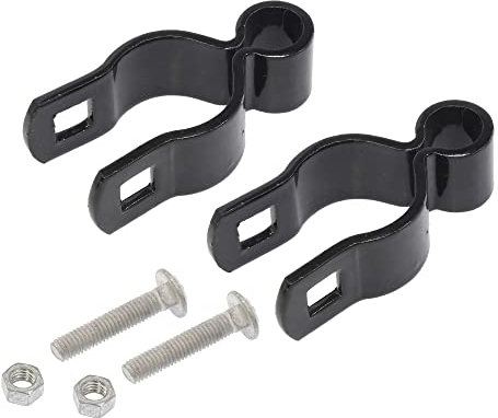 1 3/8 x 5/8 Black Female Gate Frame Hinges for Chain Link Fence Post | Hinges with Bolts | Pack of 2