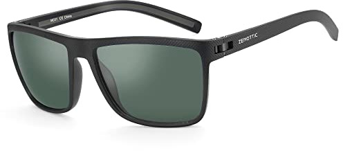 ZENOTTIC Gafas de sol polarizadas hombres luz TR90 marco UV400 protección cuadrado gafas de sol