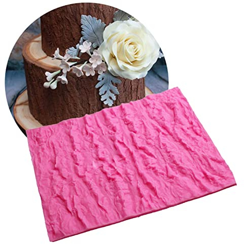 HUANGY Brateuanoii Fondant Eindruck Matte, Kuchen Silikonform, Silikonform für Fondantkuchen, für Kuchen, die Baumrinden-Textur-Form dekorieren, 2TC2131C