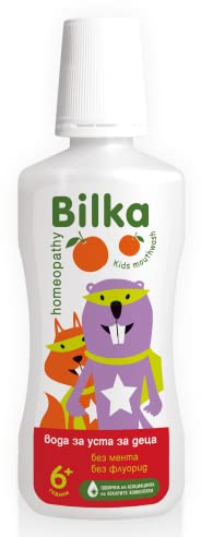 Bilka Homeopathy Mundspülung für Kinder ab 6 Jahren, 250 ml | Mandarinengeschmack, Ohne Alkohol, Ohne Zucker, Remineralisiert die Zähne, Erfrischt den Atem, Fluoridfrei, Mentholfrei