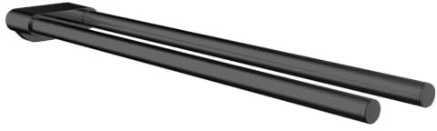 EMCO Flow Handtuchhalter, Wandmontage, ideal für Handtücher, modernes Design Schwarz 43 cm 2 Armig