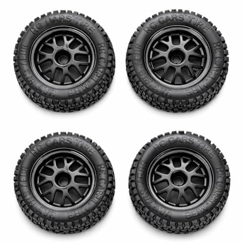 Alomejor 4er-Pack RC Truck Reifen Universell Gummir?der f¨¹r Modellautos 1/14 1/16 1/18 Offroad Fahrzeug Ersatzr?der Hochleistungsgriff All-Terrain