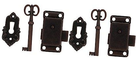 DOITOOL 4 Sets Vintage-schlösser Schlüssel Antiker Riegel Schubladenschlösser Kleiderschrankschlösser Für Holzschränke Schmuckkästchen