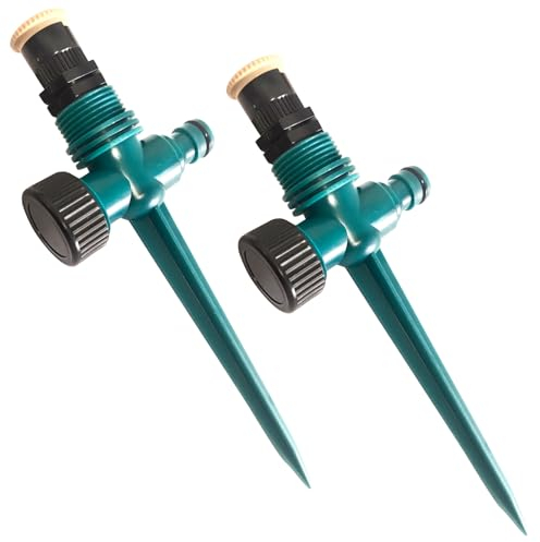 2PCS Garden Sprinkler Automatic Lawn Water Sprinkler 360° 3 Impulse Sprinkler System for Watering Lawn Plants Flowers Veggies and More