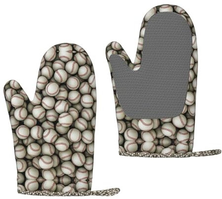 Baseball-Silikon-Ofenhandschuhe – hitzebeständige Grillhandschuhe mit Fingern, wasserdicht, rutschfest, Ofenhandschuhe, Küche, Kochen, Handschuhe zum Backen, Grillen, Grillen