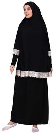 ihvan online Muslimische Kleider für Frauen, Zweiteilige Langarm-Islamische Gebetskleid mit langem Ärmel