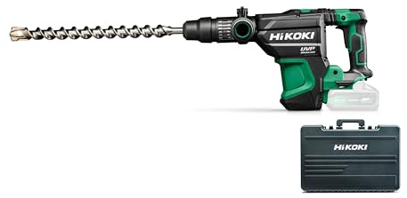 HiKOKI Batteridriven borr- och mejselhammare SDS-max – 36 V – 9,2 J slagenergi, borstlös, vibrationsfattig, LED-ljus, lätt – för betonggborrning och rivningsarbete – inkl. väska – utan batteri/laddare