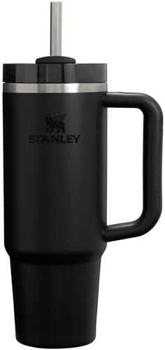 STANLEY Quencher H2.0 FlowState Stainless Steel Vacuum Insulated Tumbler with Lid and Straw for Water, Iced Tea or Coffee, Smoothie and More, Black 2.0, 30oz
