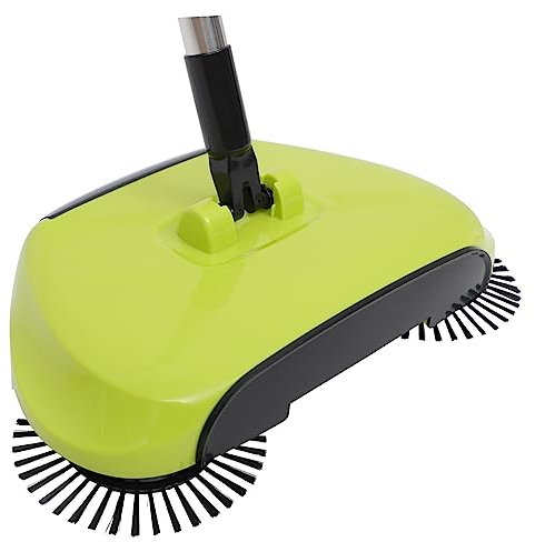 ETHZZLE Hand Push Sweeper Broom and Dustpan 3-in-1 Floor Sweeper Mop Cleaning Tool Green for Household Floor Cleaning
