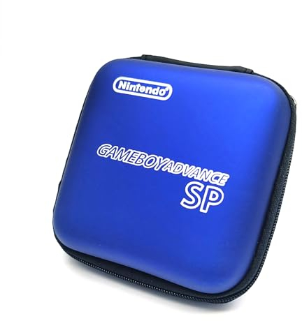 GBASP - Custodia rigida per console di gioco Gameboy Advance GBA SP con custodia in vetro, resistente agli urti, protezione portatile in EVA, blu, blu, Funzionale