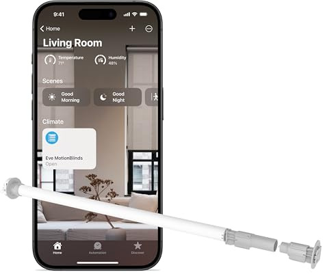 Eve MotionBlinds (Matter) Upgrade Kit for Roller Blinds – Motor to Upgrade existing Indoor Blinds, Open/Close Automatically, Control via Voice/app, Schedules & Scenes, Requires Thread Border Router