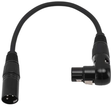 XLR Rät Vinkel Hona Till Rak Hane Mikrofonkabel, 90 Grader Hona Till Rak Hane Sladd 3-stift Till 3-stift, XLR Adapterkabel för Högtalare, Inspelningsstudio, (1 meter / 3,3 fot)
