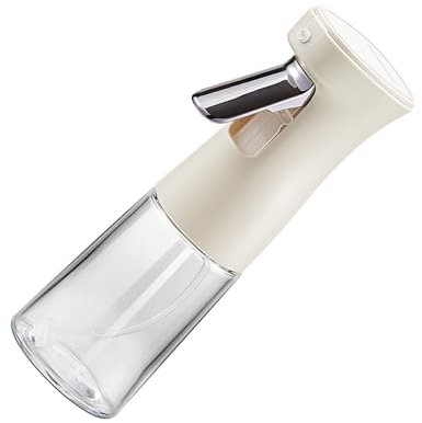 BEALIFE Olivenöl Sprühgerät zum Kochen, leicht zu reinigendes Glas Ölflaschen Set, Speiseöl Sprühflasche, Ölbürste für Speiseöldose, Cremeweiß, Ölsprüher