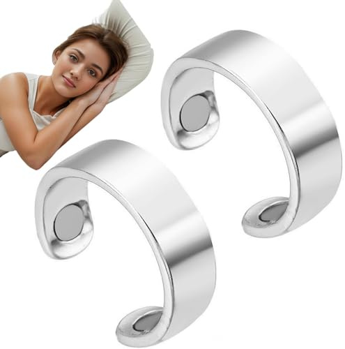 RWGKBDB L'anello Snorno, Dispositivo Anti-russamento, Anello Magnetico per digitopressione Regolabile per alleviare la Fatica e Il Sonno per Uomini e Donne