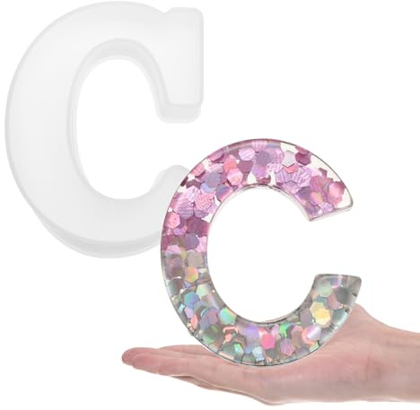 QUARKZMAN Grande Lettera C in Resina Modellata 6 3D Alfabeto Maiuscolo in Silicone per Arte Segnaletica Artigianato Fai Da Te Decorazione Feste Casa Candele Cera Artigianato Sapone | in Silicone, per Arte Segnaletica Artigianato Fai Da Te Decorazione Feste Casa Candele Cera Artigianato Sapone