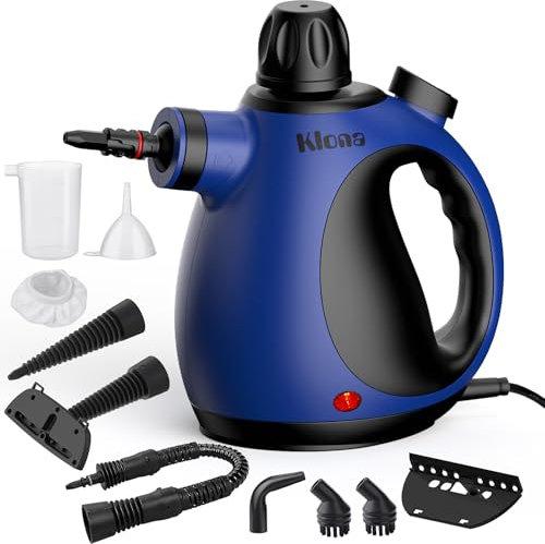 Klona Steam Cleaner, Multi-Purpose Handheld with 10 Accessories for Removing Steam Cleaner for All Dirt, Upholstery Furniture, Sofa, Tiles, Floor, Window, Car, Upholstery, Bathroom