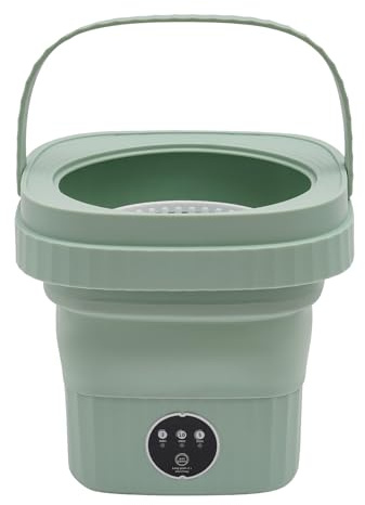 Faltbare Mini Waschmaschine, 6L Kapazität Camping Waschmaschine Tiefenreinigung von Babykleidung, Kleiner Kleidung für Wohnungen, Schlafsäle, Hotel (Grün)