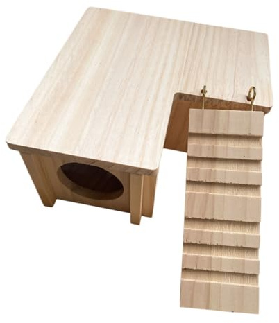 ORFOFE Kaninchenversteck Aus Holz Für Kleintiere Hasenspielzeug Mit Nistfunktion Kaninchenspielzeug Als Für Hamster Ratten Und Andere Haustiere Einfach Zu Reinigen Lagern