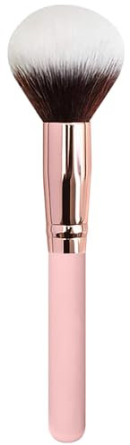 WOLMIK Pinceau de maquillage rond pour fond de teint – Parfait pour mélanger des liquides, des crèmes ou des poudres sans défaut – Polissage, pointillé, correcteur – Poils synthétiques denses de